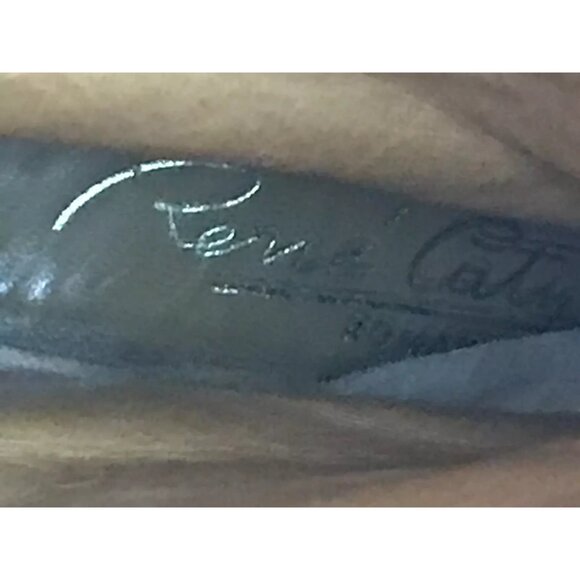 Rene Caty Womens Gray Leather Pointed Toe Cone Heel Knee High Boots Size 6 - Picture 9 of 10